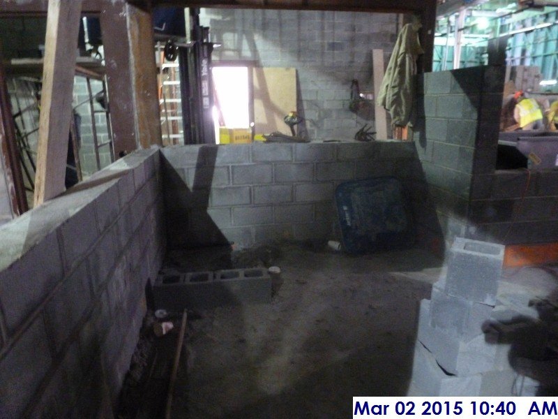 Block work at Intake Room Facing West